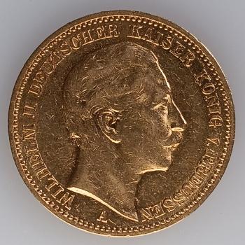 Gold Anlagemünzen/Kaiserrreich Preussen 20 Mark Gold Wilhelm II J- 252 1889 VS.jpg